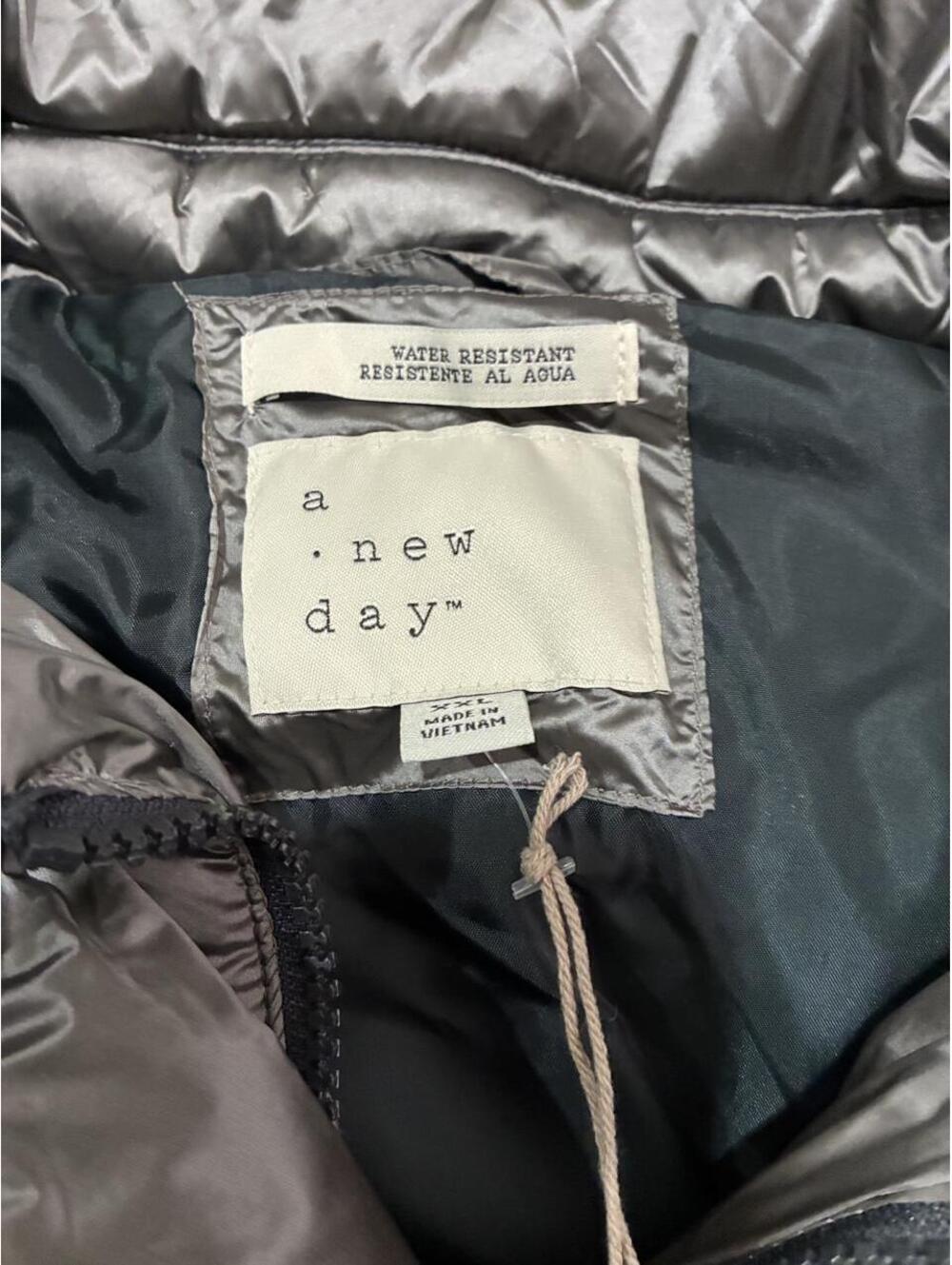 A New Day Silver Metallic Puffer Jacket - Picture 3 of 5
